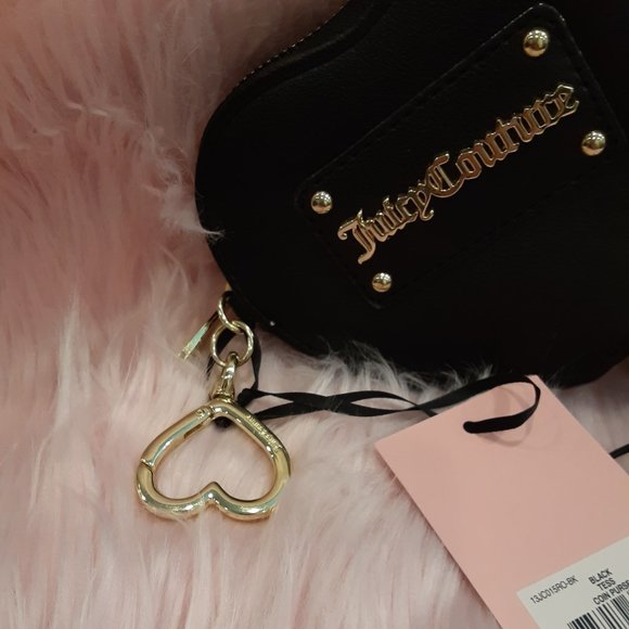 *NEW*Juicy Couture Coin Purse with Gold Heart Clip - Picture 3 of 4